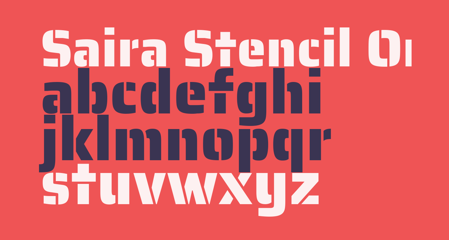 Saira Stencil One Regular free Font - What Font Is