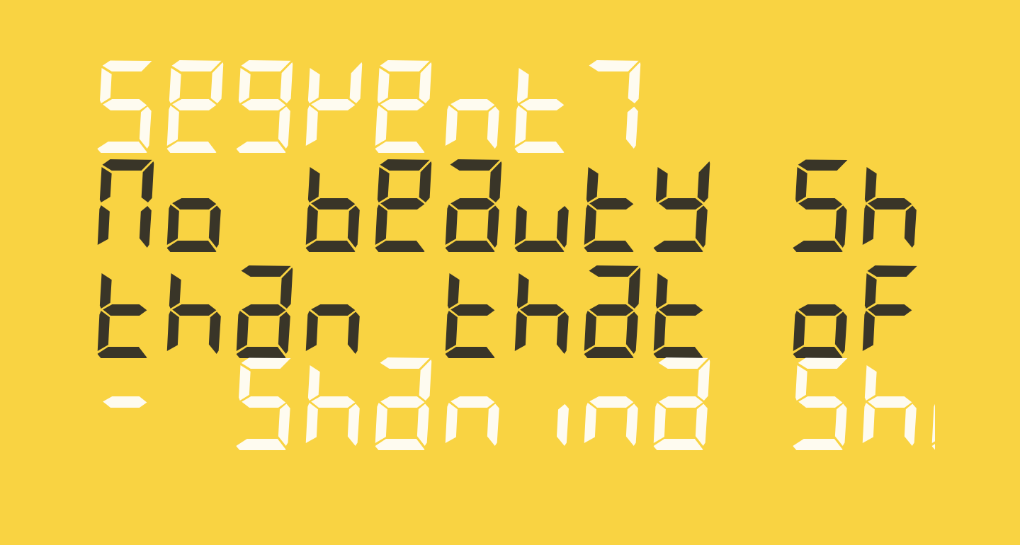 7 segmented display font italic