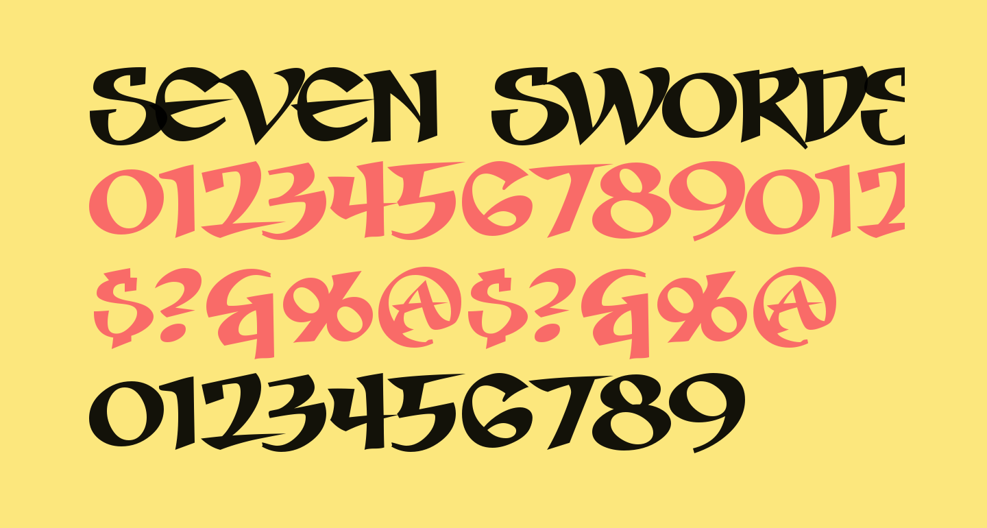 Seven Swordsmen BB Free Font - What Font Is