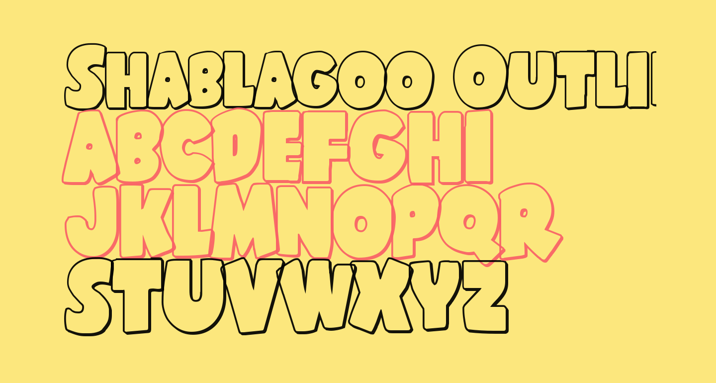 Shablagoo Outline free Font - What Font Is