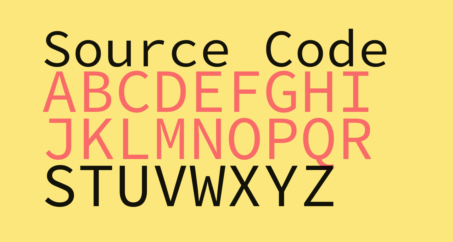 Source code pro free font what font is