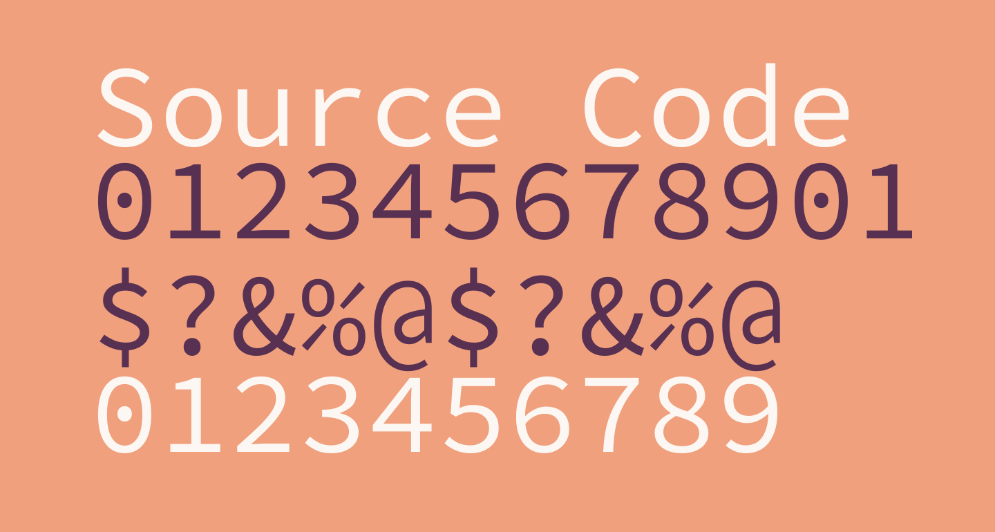 Source code pro free font what font is
