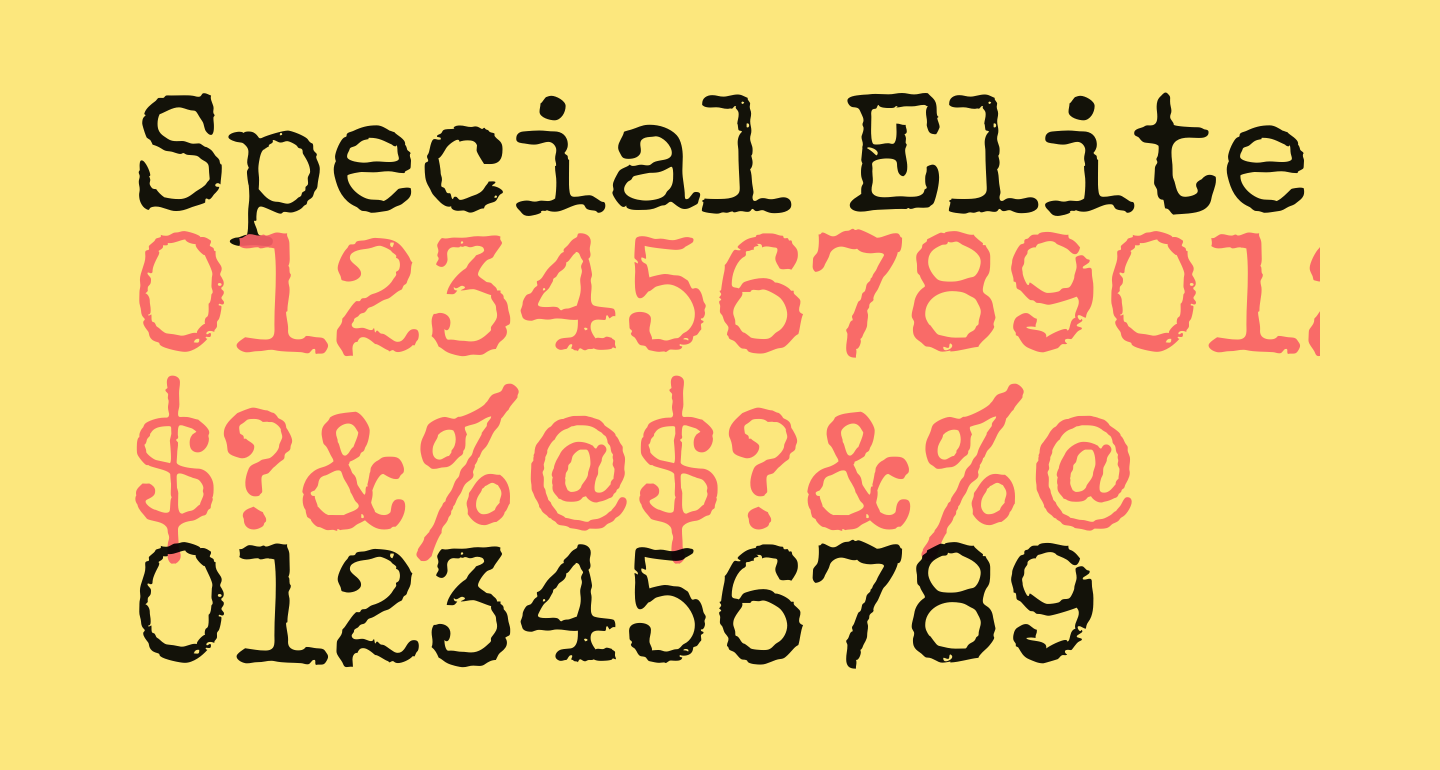 Special Elite free Font What Font Is