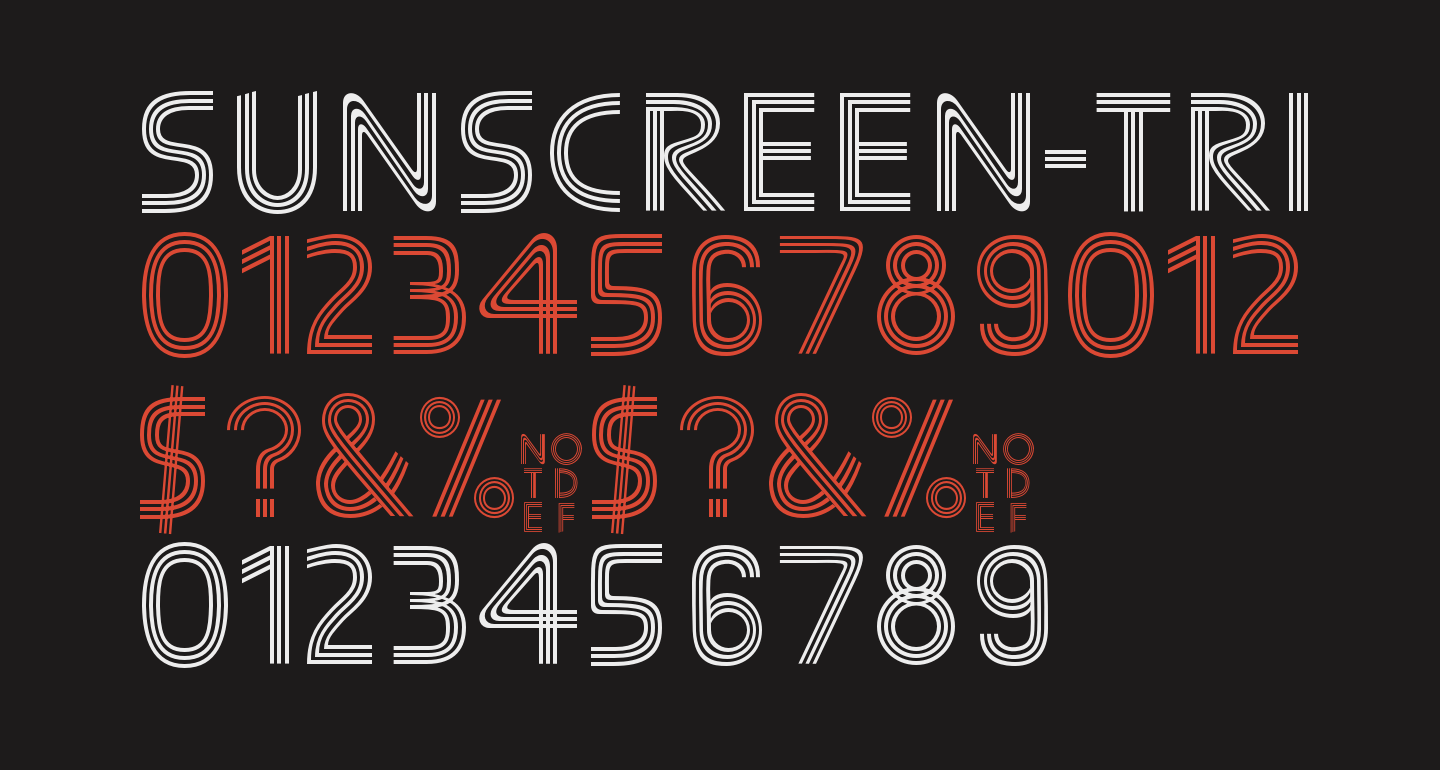 Sunscreen-TrilineEqual free Font - What Font Is