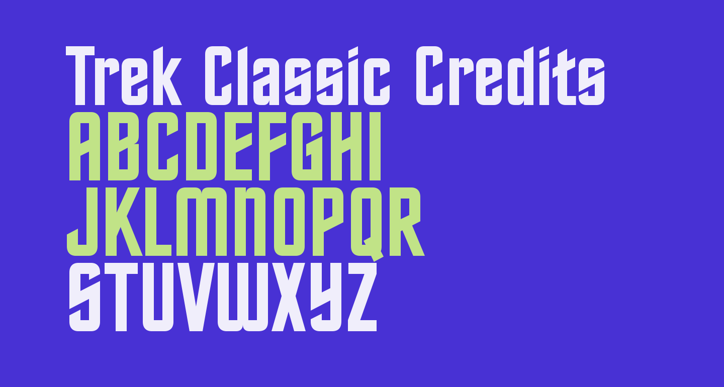 trek classic credits font free download