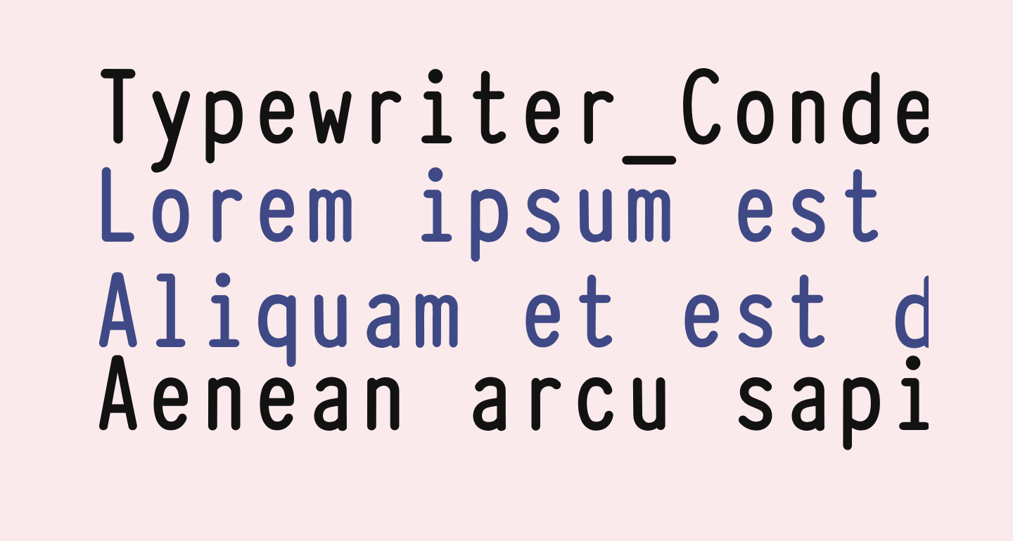Typewriter_Condensed Bold free Font What Font Is