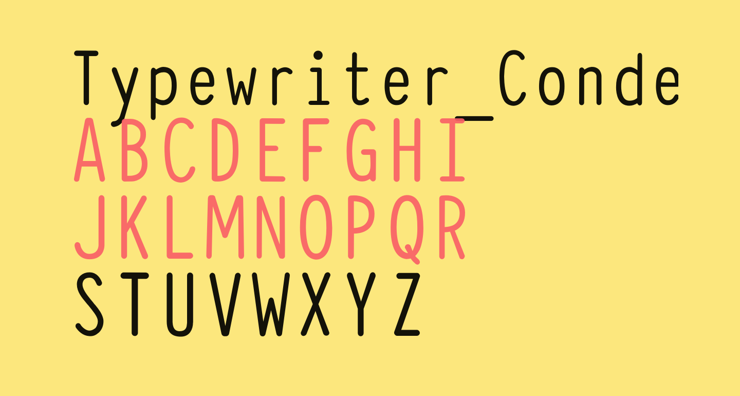 Typewriter_Condensed free Font What Font Is