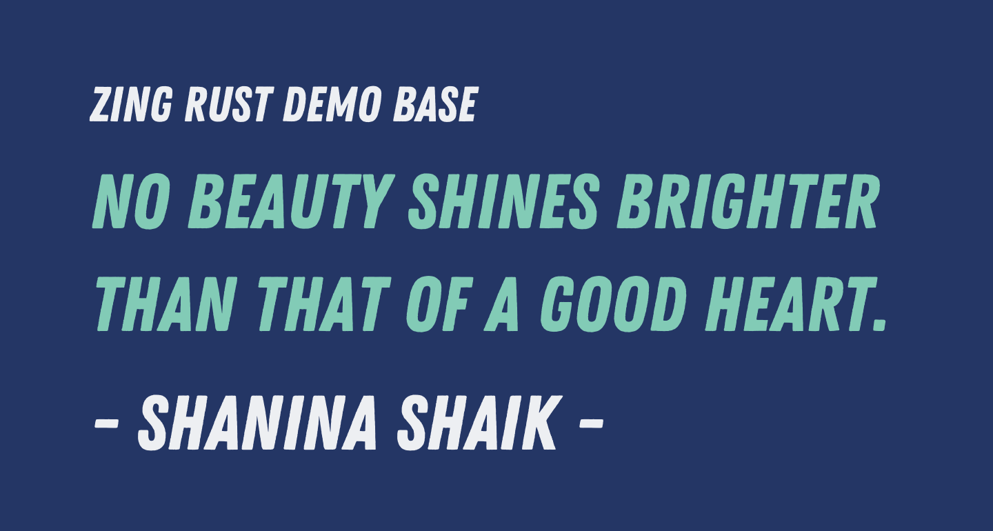 Zing rust demo base free font what font is