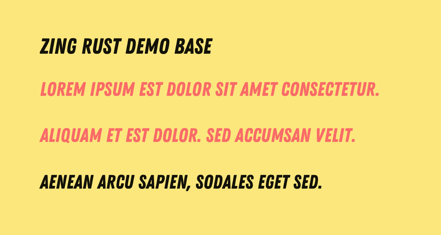 Zing rust demo base free font what font is