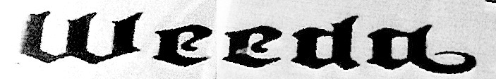 Weeda Font sample to identify the typeface on WhatFontIs