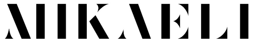 Somewhat 'Vogue' logo looking font, spells 'Mikaeli'