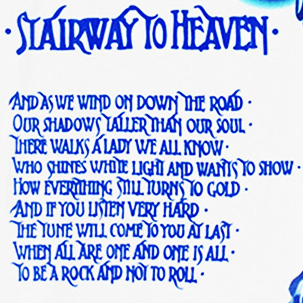 Lyrics Of Stairway To Heaven Is Written With This Font Help