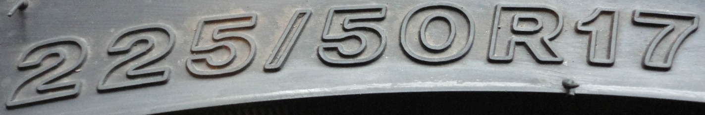 Tyre sidewall markings font #2