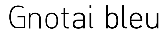 Gnotai bleu Font sample to identify the typeface on WhatFontIs
