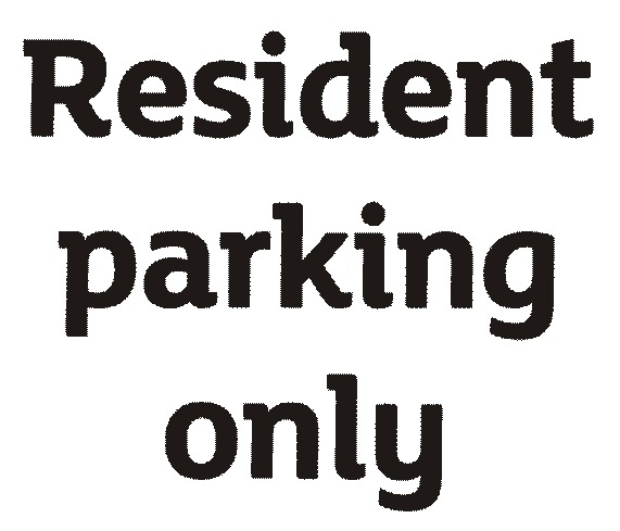 Resident parking only Font sample to identify the typeface on WhatFontIs