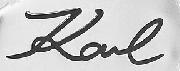 Signature script font of Karl