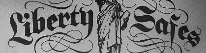 Liberty Safes Font sample to identify the typeface on WhatFontIs