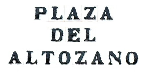 Letters of the streets names of Seville Font sample to identify the typeface on WhatFontIs