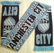 Man city scarf fonts Font sample uploaded by echoesofglory99 to identify the typeface on WhatFontIs