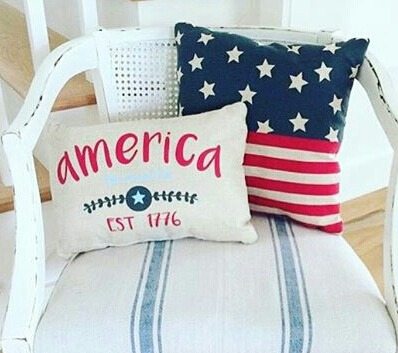 looking for the 'america' font on this pillow Font sample to identify the typeface on WhatFontIs
