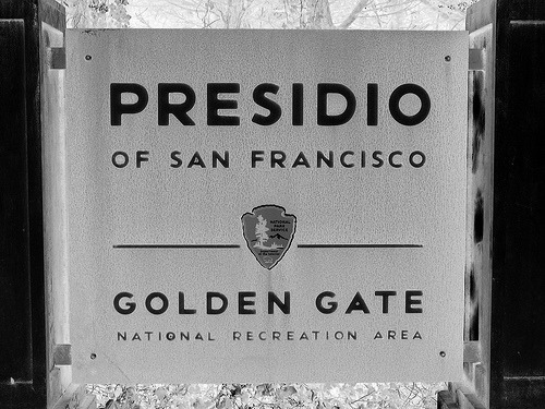 San Francisco Presidio Signage Font sample to identify the typeface on WhatFontIs