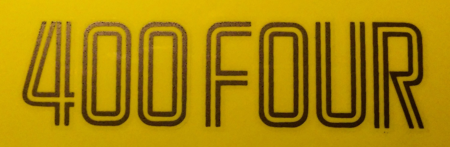Honda 400 Four SS. Font sample to identify the typeface on WhatFontIs