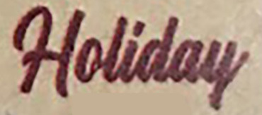 Holiday script font