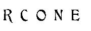 R C O N E Font sample uploaded by vega1062 to identify the typeface on WhatFontIs