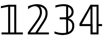 Hollow numbers Font sample to identify the typeface on WhatFontIs