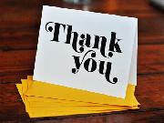 Thank you card font