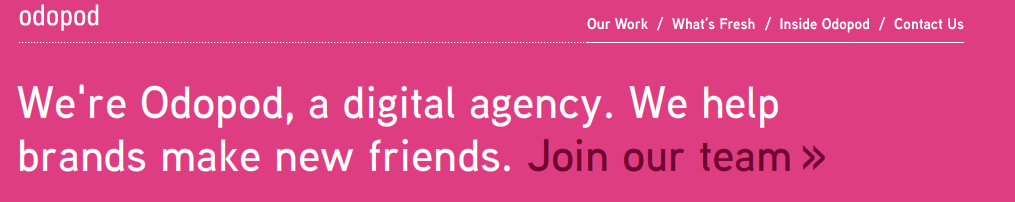 What font is this? Odopod.com Font sample to identify the typeface on WhatFontIs