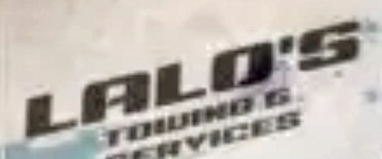 Lalo's Towing and Services Font sample to identify the typeface on WhatFontIs