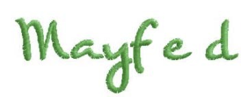 Mayfield script Font sample to identify the typeface on WhatFontIs
