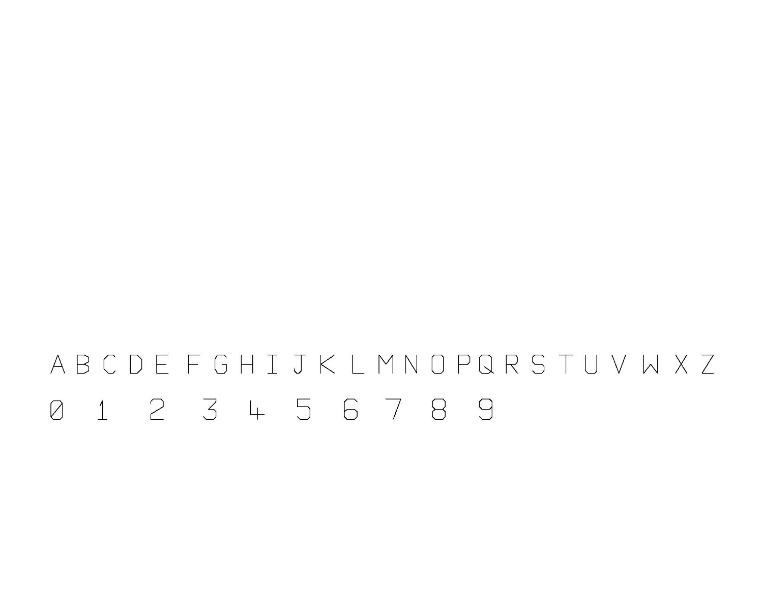 Font from a CAD-drawing.  Font sample to identify the typeface on WhatFontIs
