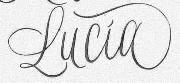 Lucía font Font sample uploaded by suebooks to identify the typeface on WhatFontIs