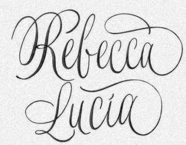 Rebecca Lucía font Font sample to identify the typeface on WhatFontIs