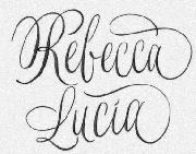 Rebecca Lucía font Font sample uploaded by suebooks to identify the typeface on WhatFontIs
