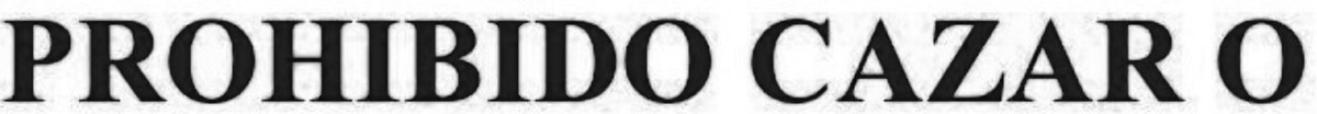 PROHIBIDO CAZAR Font sample to identify the typeface on WhatFontIs