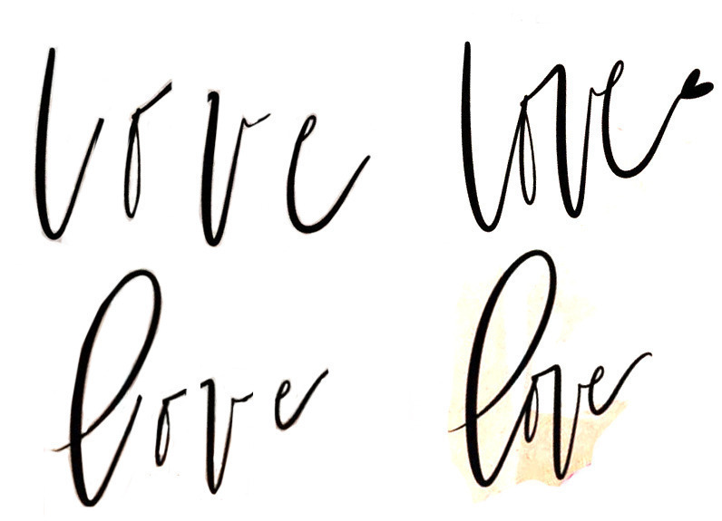 LOVE - script font, possibly a main font and an alt?