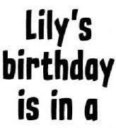 Lily's birthday is in a