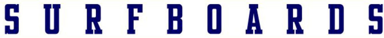 SURFBOARDS Font sample to identify the typeface on WhatFontIs