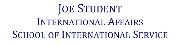 Academic Business Card Font