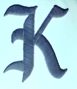 K LETTER Font sample to identify the typeface on WhatFontIs