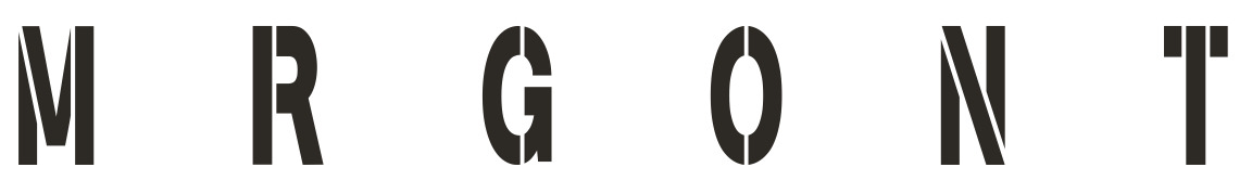 Stencil font --- can't find one that matches the M and G