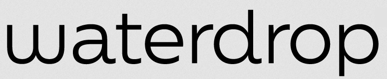 Waterdrop logo font Font sample to identify the typeface on WhatFontIs