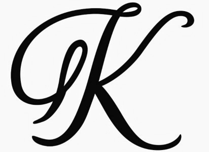 K fancy script font