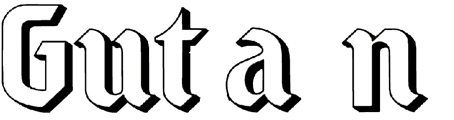 Gutan Font sample to identify the typeface on WhatFontIs